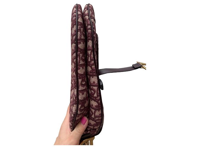 Borsa Saddle Dior Oblique in tela rossa - vista 11