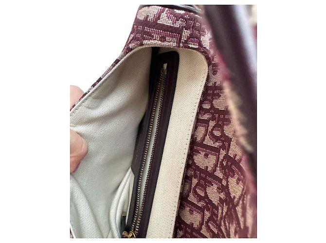 Borsa Saddle Dior Oblique in tela rossa - vista 12