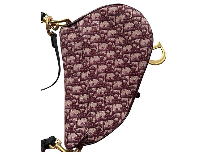 Borsa Saddle Dior Oblique in tela rossa - vista 13