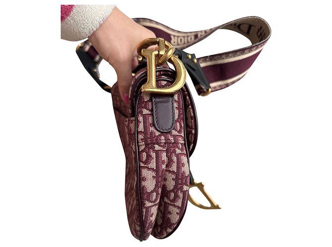 Borsa Saddle Dior Oblique in tela rossa - vista 14