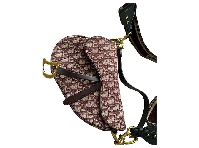 Borsa Saddle Dior Oblique in tela rossa - vista 15