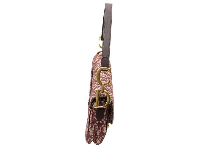 Borsa Saddle Dior Oblique in tela rossa - vista 2