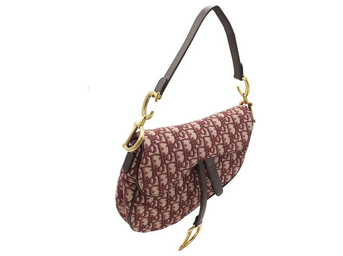 Borsa Saddle Dior Oblique in tela rossa - vista 4