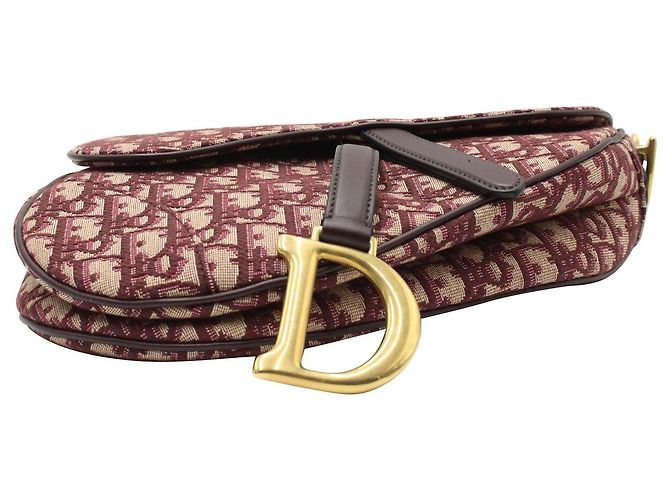 Borsa Saddle Dior Oblique in tela rossa - vista 5