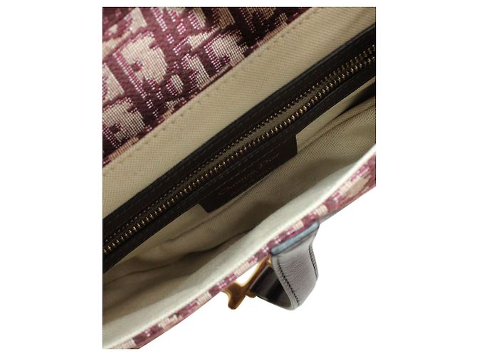 Borsa Saddle Dior Oblique in tela rossa - vista 6