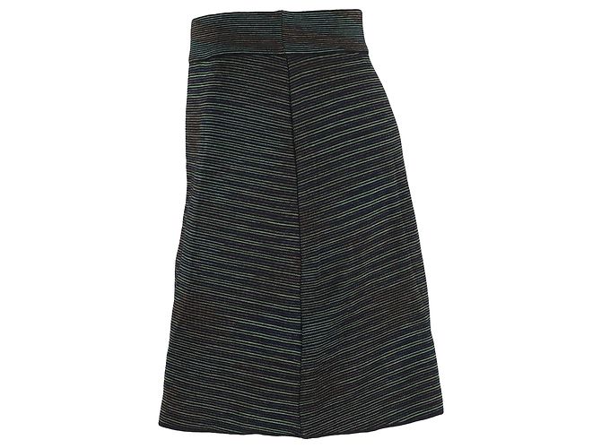 Missoni Mini Saia Listrada em Lã Verde - vista 2