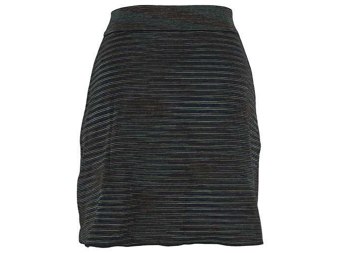 Missoni Mini Saia Listrada em Lã Verde - vista 3