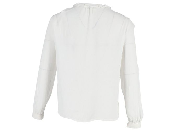 Blusa con botones y volantes Maje en algodón blanco - vista 3