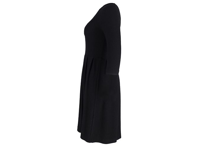 Vestido con falda plisada de algodón negro de Ganni - vista 2