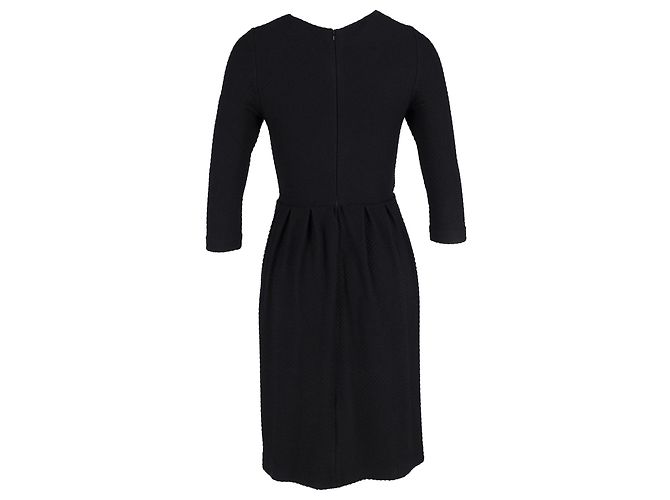 Vestido con falda plisada de algodón negro de Ganni - vista 3