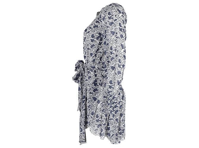 Isabel Marant Etoile Isabel Marant Minivestido asimétrico estampado en algodón azul marino - vista 2