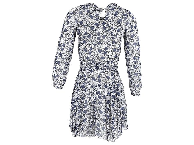 Isabel Marant Etoile Isabel Marant Minivestido asimétrico estampado en algodón azul marino - vista 3