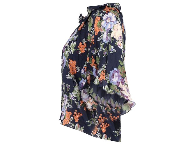 Top Lena con stampa floreale Vilshenko in seta multicolore Stampa python - vista 2