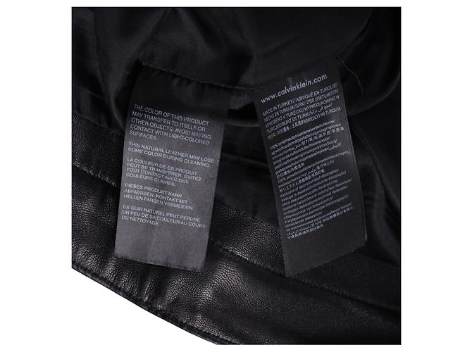 Jeans Calvin Klein in pelle di agnello nera Nero - vista 4