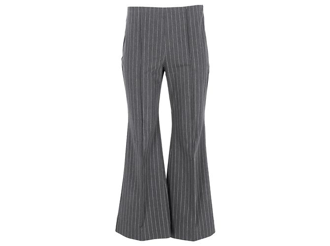Ensemble de costume boot-cut rayé Ganni en polyester gris - vue 10