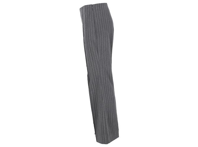 Ensemble de costume boot-cut rayé Ganni en polyester gris - vue 11