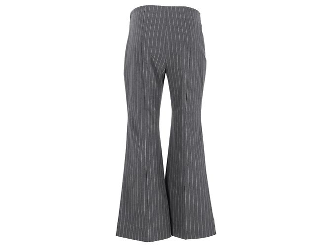 Ensemble de costume boot-cut rayé Ganni en polyester gris - vue 12