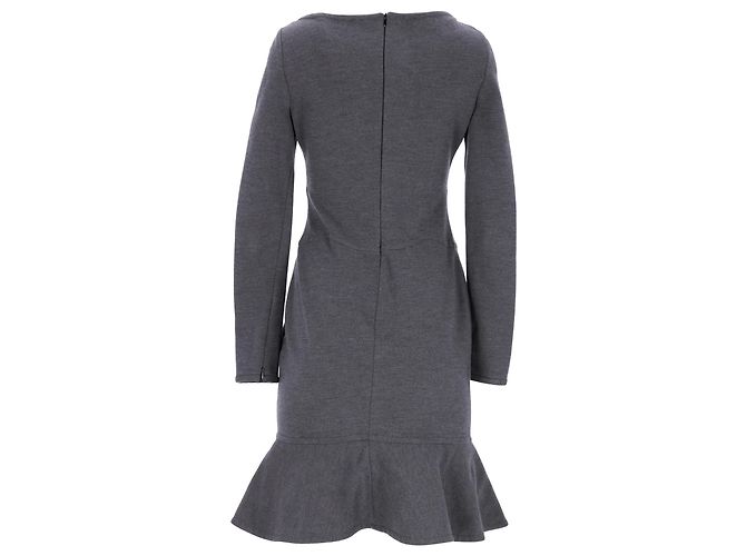 Vestido Valentino com bainha larga em lã cinza - vista 3