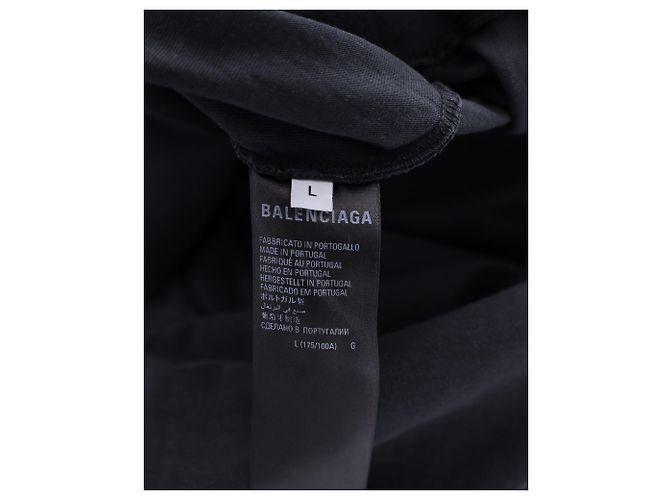 Everyday T-shirt Balenciaga oversize con logo ricamato in cotone grigio - vista 4