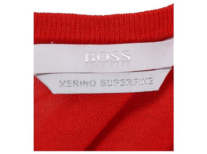 Hugo Boss Boss Merino Super Fine Pullover aus roter Wolle - Ansicht 5