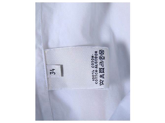 Hermès Vestido camisero Hermes con cinturón en algodón blanco - vista 6