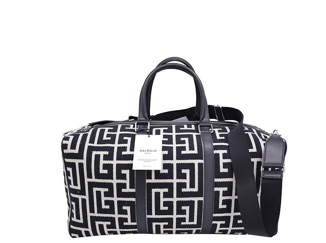 Borsone Balmain Voyage in cotone nero - vista 14