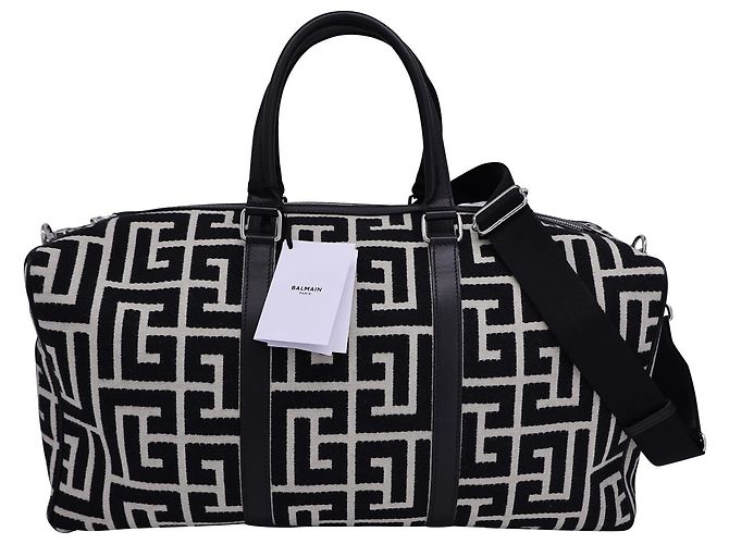 Borsone Balmain Voyage in cotone nero - vista 16