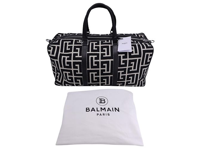 Borsone Balmain Voyage in cotone nero - vista 17