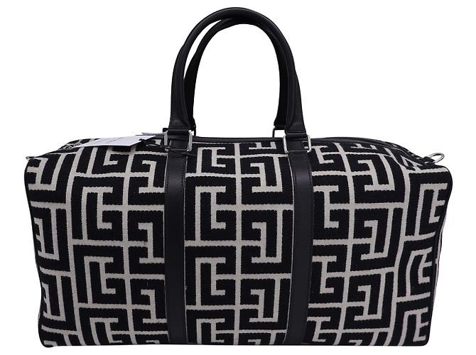 Borsone Balmain Voyage in cotone nero - vista 4