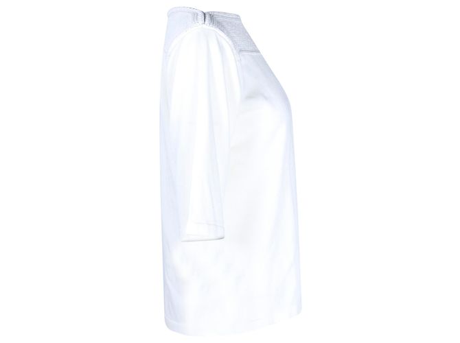Hermès Top de malha Hermes em algodão creme e viscose Branco Cru - vista 2
