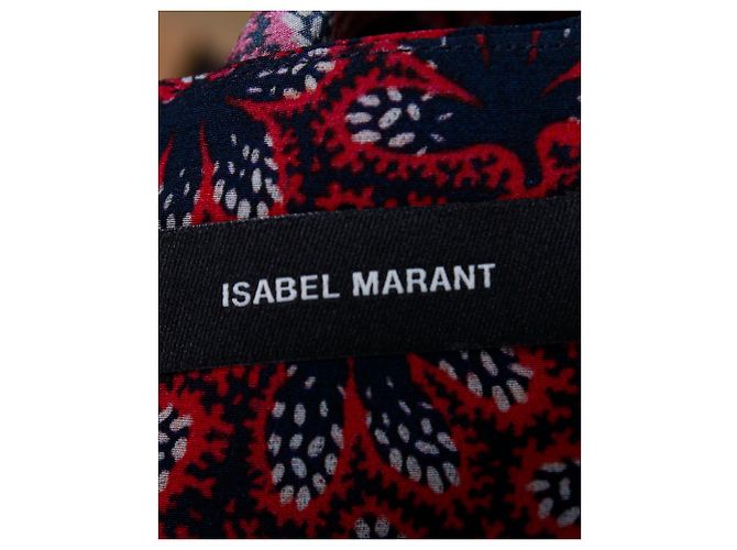 Falda Isabel Marant con efecto cruzado en seda roja - vista 4