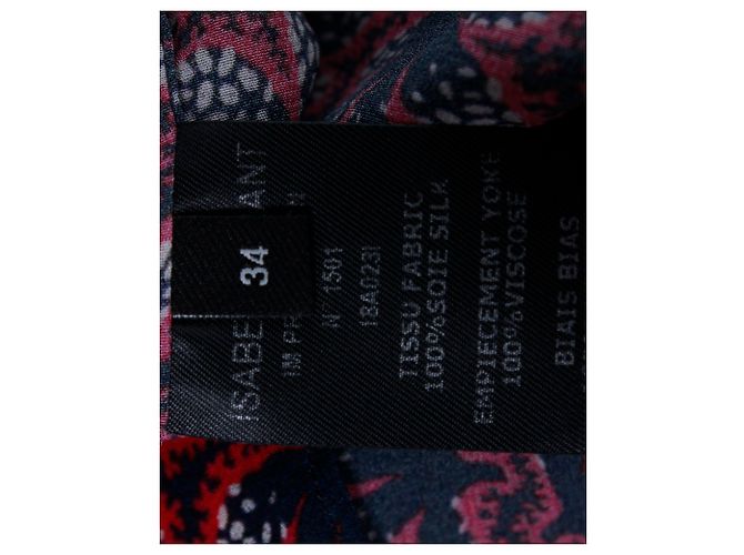 Falda Isabel Marant con efecto cruzado en seda roja - vista 5