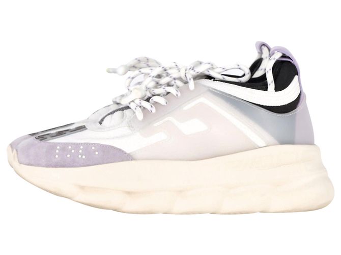 Sneaker Versace Chain Reaction in pelle bianca Bianco - vista 4