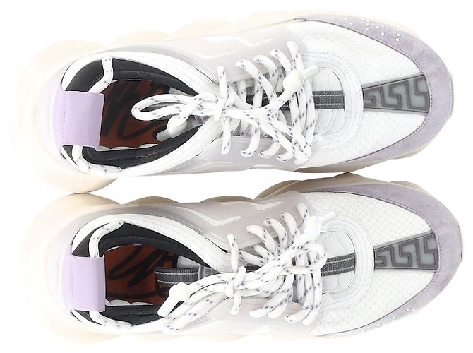 Sneaker Versace Chain Reaction in pelle bianca Bianco - vista 6
