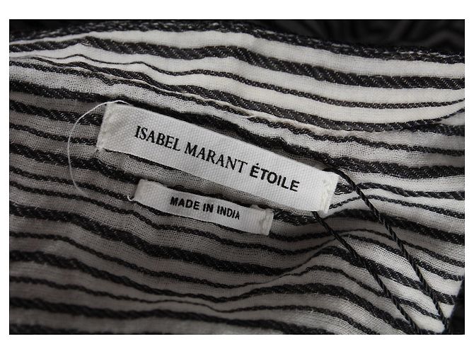 Isabel Marant Etoile Camisa Listrada Isabel Marant Étoile em Algodão Branco - vista 4