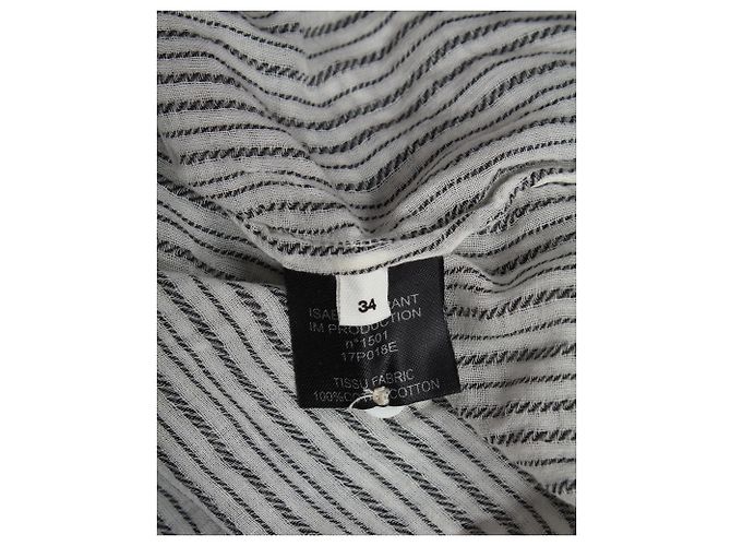 Isabel Marant Etoile Camisa Listrada Isabel Marant Étoile em Algodão Branco - vista 5