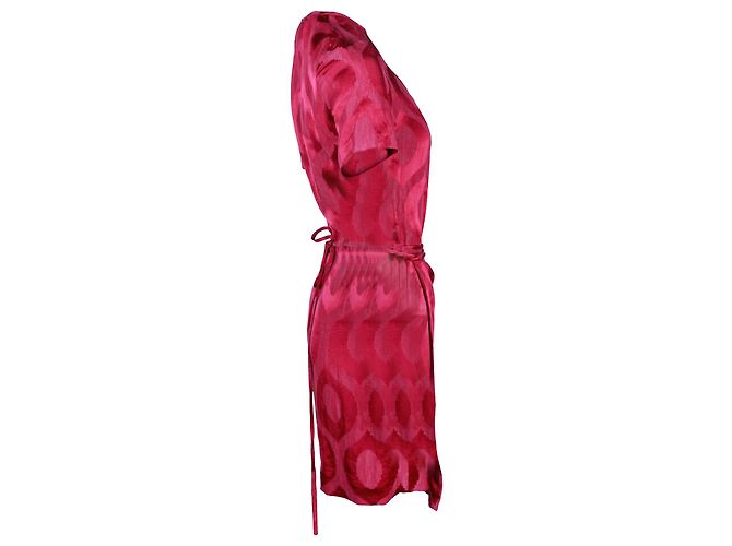Isabel Marant Servane Mini-Wickelkleid aus roter Viskose - Ansicht 2