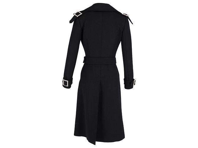 Dolce & Gabbana Casaco forrado com cinto em lã preta - vista 3
