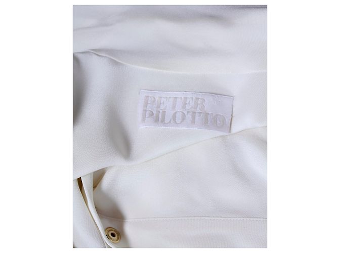 Camisa Peter Pilotto com botões e gola em seda creme - vista 4
