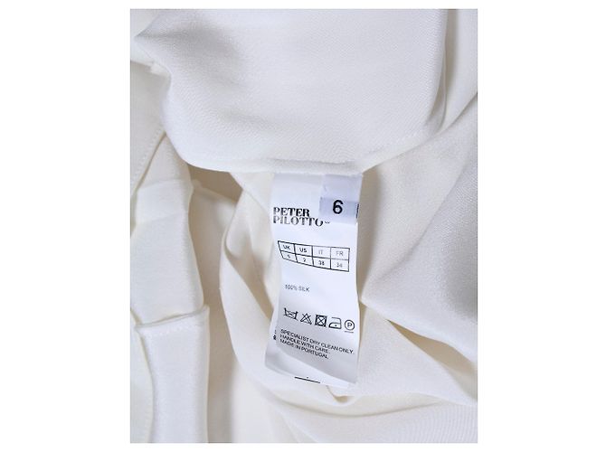 Camisa Peter Pilotto com botões e gola em seda creme - vista 5