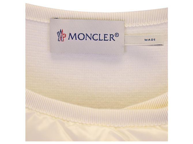 Moncler Asymmetrical Zipped Jacket in Cream Polyamide White - view 2