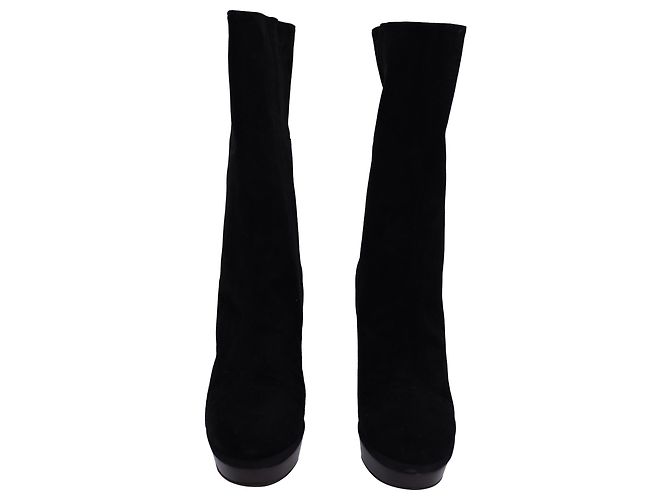 Botas de tacón a media pantorrilla Marni en ante negro - vista 3