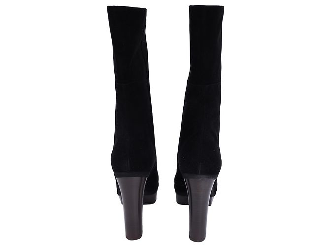 Botas de tacón a media pantorrilla Marni en ante negro - vista 4