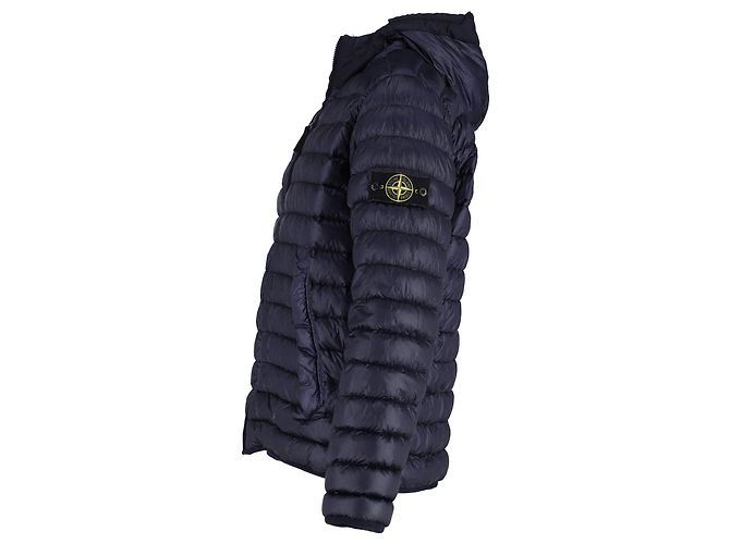 Stone Island Garment Dyed Down Jacket in Navy Blue Polyamide - view 2