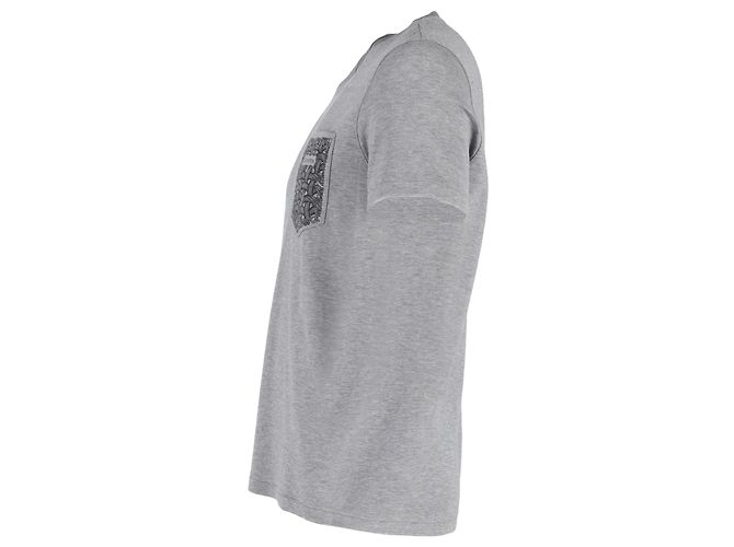T-shirt Louis Vuitton con dettaglio tasca in cotone grigio - vista 2