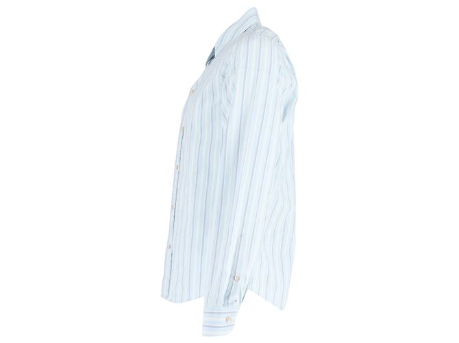 Camicia Gucci a righe con bottoni in cotone azzurro - vista 2