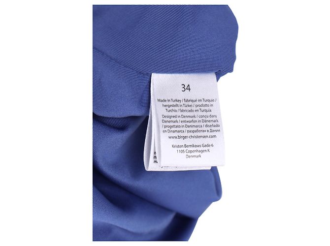 Autre Marque Rotate Birger Christensen Sierra Ruched Metallic Midi Dress in Blue Polyamide - view 5