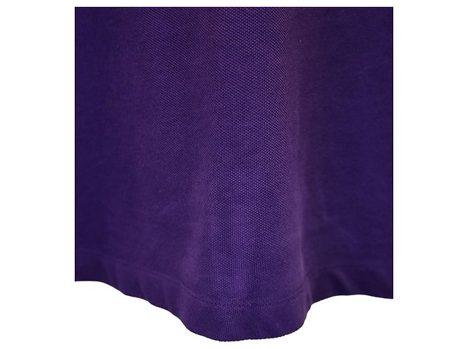 Camisa polo de manga comprida Burberry em algodão roxo - vista 4