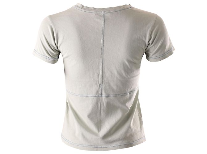 Camiseta bordada de la marca Acne Studios en algodón verde claro - vista 3