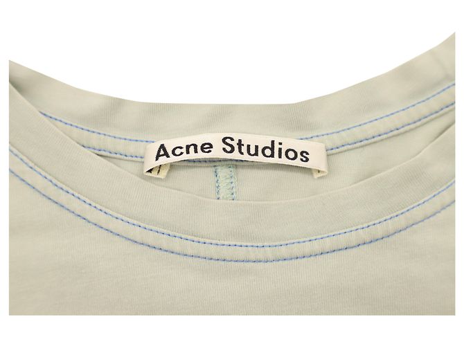 Camiseta bordada de la marca Acne Studios en algodón verde claro - vista 4